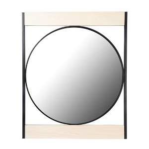 Kiera Grace 30" Logan Metal Round Mirror: Farmhouse Modern Decor, Wall Mount, No Assembly Required - 1 of 4