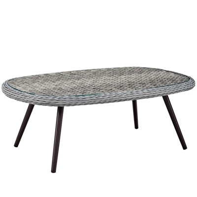 Modway Endeavor Outdoor Patio Wicker Rattan Coffee Table Gray