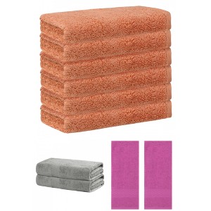 REGALWOVEN Absorbent Solid Bath Hand Face Cloths Cotton Towels 3 Piece Sets - 1 of 4