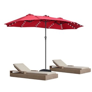 Ainfox 15ft Large Patio Umbrella With LED Lights - 1 of 4