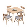 5 PCS Round/Square Dining Table Set Wooden Dining Set Bistro Dining Set with 4 Upholstered Chairs, Black/Walnut/Natural-ModernLuxe - 4 of 4