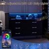 6-Drawer Dresser w/ LED Light & Charging Station, Double Wide Wooden Storage Chest for Bedroom, Living Room - 4 of 4