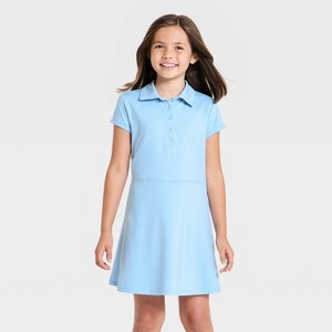 light blue tennis dress Court Elevate Active - Medium Bum Coverage Pattern Girls' Performance Uniform Tennis Dress