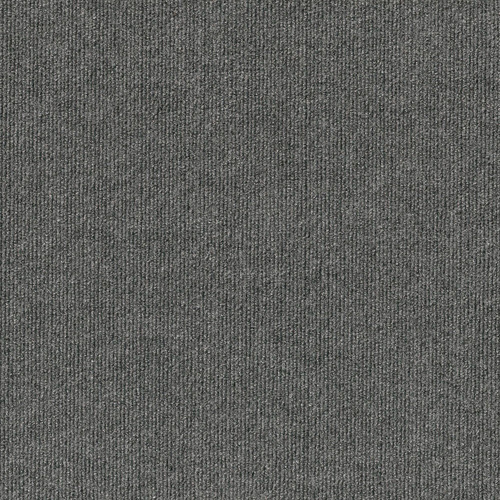 Photos - Area Rug 18" 16pk Rib Carpet Tiles Gray - Foss Floors: Indoor/Outdoor, Water-Resist