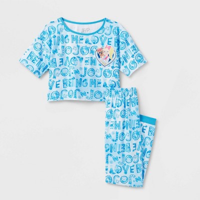 Girls' JoJo Siwa 2pc Crop Top Pajama Set - Blue