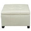 CAVINAS Square Storage Ottoman Bench,Upholstered Ottoman with Tufted Top for Living Room,Bedroom,Beige/Ivory - 4 of 4