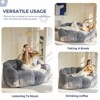 Itopfox Floral Shaped Bean Bag Chair for Adults, Ultra Soft Love Seat Sofa, Faux Fur Reading Chair for Living Room Bedroom, Dark Grey - 3 of 4