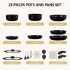 ROVSUN 23 Pcs Nonstick Pots and Pans Set, Aluminum Kitchen Cookware Set w/Detachable Handles, RV Kitchen Dishwasher Safe, PFAS PFOA & PFOS Free,Black - 2 of 4