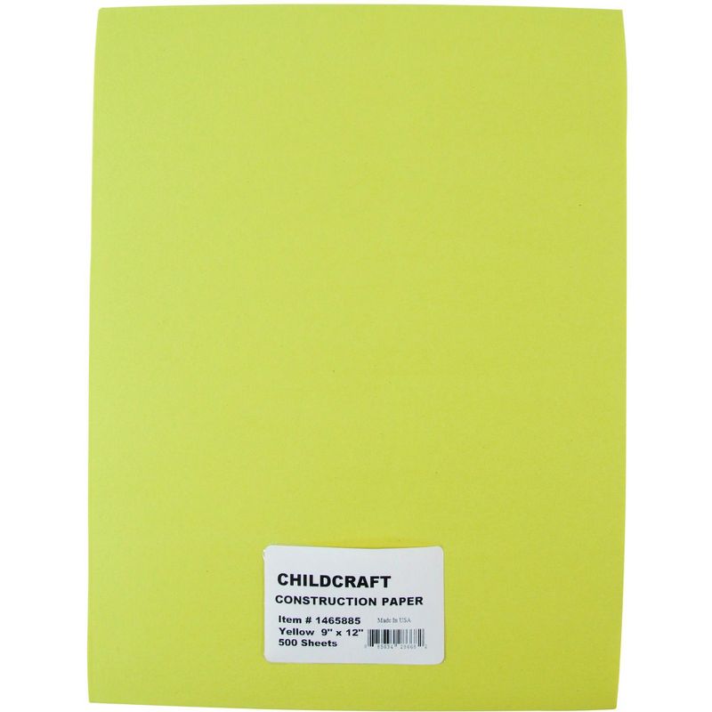 Childcraft Construction Paper, 9 x 12 Inches, Yellow, 500 Sheets, 1 of 3
