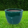 Sunnydaze Chalet Outdoor/Indoor High-Fired Glazed UV- and Frost-Resistant Ceramic Planter with Drainage Holes - 15" Diameter - 2 of 4