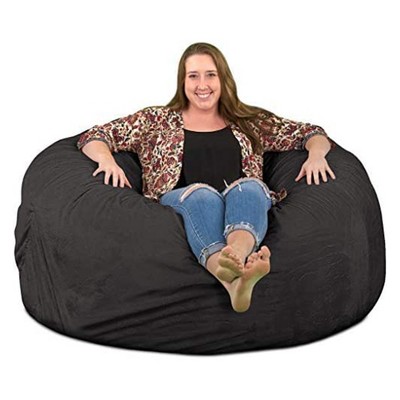 Ultimate Sack 5ft Bean Bag Chair, Oversized Comfortable Indoor Floor Lounger, Giant Foam-Filled Furniture for Relaxing, Grey Suede
