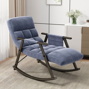KTMBDW Casual Rocking Chair, Teddy Upholstered Rocker with Side Pocket, Modern Lounge Accent Chairs for Nursery, Living Room, Bedroom - 1 of 4