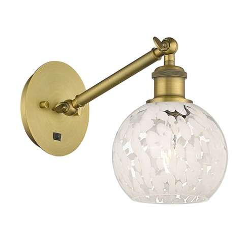 Innovations Lighting White Mouchette 1 - Light Sconce in  Brushed Brass - image 1 of 1