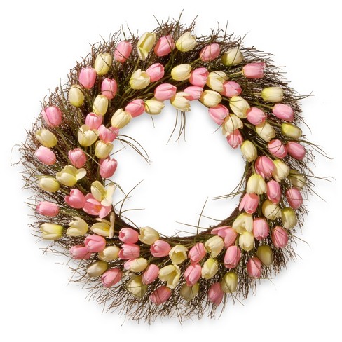 Artificial Tulip Wreath Pink 32 National Tree Company Target