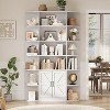 75" Tall 6-Tier Wide Wooden Bookshelf with Storage Cabinet and Doors - 4 of 4
