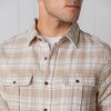 Hope & Henry Men's Organic Flannel Double Pocket Button Down Shirt, Taupe Heirloom Plaid, Large - 3 of 4
