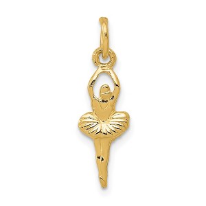 Black Bow Jewelry 14k Yellow Gold Mini Ballerina Charm - 1 of 4