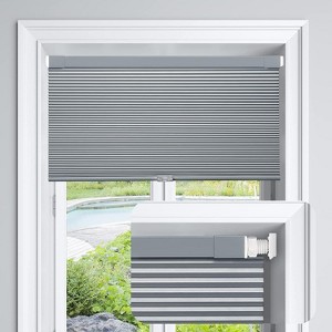 Blackout Honeycomb Shades Pleated Blinds for Windows, 45" W x 64" H, Dark Grey - 1 of 3
