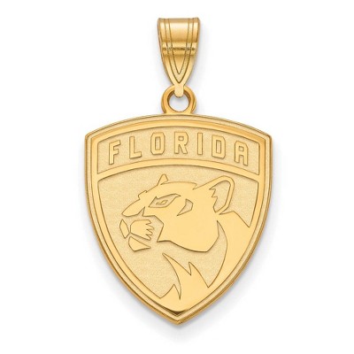 Black Bow Jewelry 14k Yellow Gold Florida Panthers NHL Large Pendant