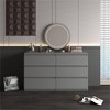 SKRAN Large 6 Drawer Chest, Country Style Drawer Dresser, Engineered Wood Storage Cabinet for Nursery, Bedroom (Gray) - 4 of 4