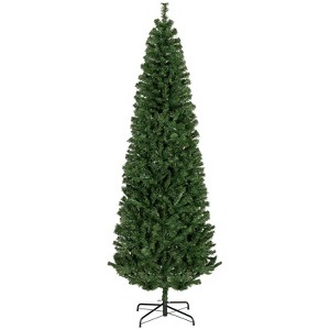 Yukimo - 7ft Pencil Christmas Tree - Unlit Artificial Slim Douglas Fir Xmas Tree with 818 Realistic Tips - Green Holiday and Halloween Tree - 1 of 4