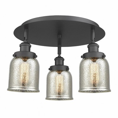 Bell - 3 Light Flush Mount In Art Deco Style-9.25 Inches Tall and 16.75 Inches Wide