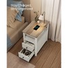 VASAGLE Side Table with Charging Station, Narrow Nightstand with 2 Drawers, Living Room End Table with Storage - 4 of 4