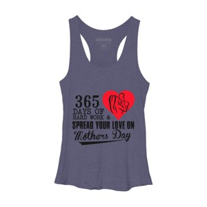 Women's Design By Humans Mother's Day 365 Days of Hard Work and Love By kuntee Racerback Tank Top - 1 of 2