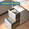 25.79Inch,2 Drawer Metal Mobile File Cabinet, Rolling File Cabinet with Lock for Hanging Legal/Letter/A4 Size,Black - 2 of 4