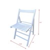 FONTOI Chair Set of 2, Portable Slatted Chairs Set of 2 with Curved Backs, 2-Piece Folding Chairs for Party Kitchen, White, 17.32"*31.1"*19" - 2 of 4