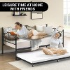homfan Modern Twin Daybed with Trundle and Backrest, Metal Sofa Bed Frame with Steel Slat Support and Art Sweet Heart Design - 4 of 4