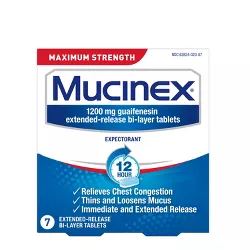 Mucinex Max Strength Extended Release Bi-Layer Expectorant Tablets - 7ct