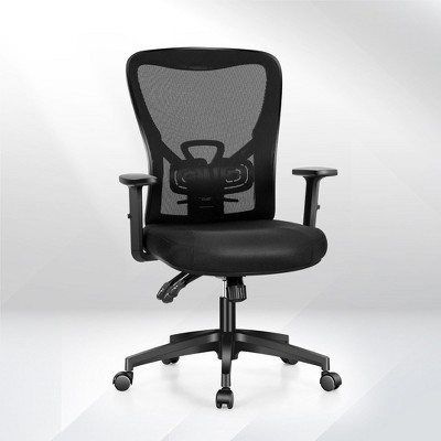 Captiva Designs Mesh Office Chair Adjustable Height & Armrest Swivel Chair, Black