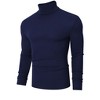 Men's Stretch Muscle Tshirts Turtleneck Long Sleeve Knit Tees Casual Slim Fit Basic Shirt Tops - 2 of 4