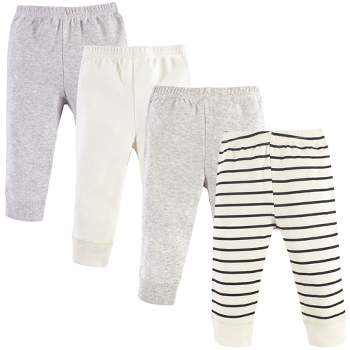Luvable Friends Baby and Toddler Cotton Pants 4pk, Cream Stripe