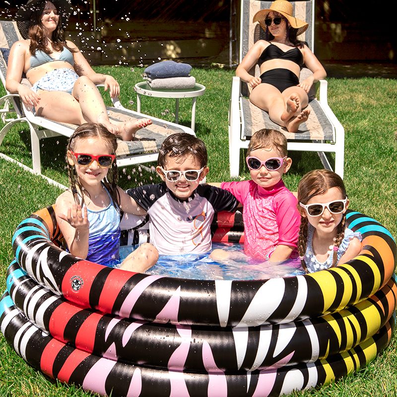 Swim Central 36" Inflatable Multi-Color Zebra Striped Children's Wading Swimming Pool, 3 of 4