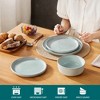 vancasso 12-Piece Light Green Kiln-Glazed Ceramic Set - Fresh Colored Plates & Bowls for 4 - 3 of 4