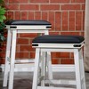 24" Counter Height Stool with French Leather Seat and Weathered Finish, Solid Hardwood Frame for Kitchen or Bar - 4 of 4