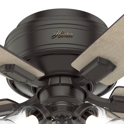 52" Noble Bronze Low Profile Ceiling Fan with LED Light