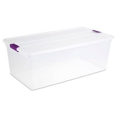 Photo 1 of Sterilite 110qt Clear View Storage Bin with Latch Purple (No Lid)