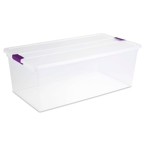 Storage Bins with Lids-78 Quart Plastic Storage Bins,4 Packs