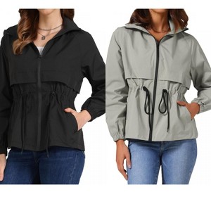 INSPIRE CHIC Women's Zip Front Windbreaker Lightweight Outdoor