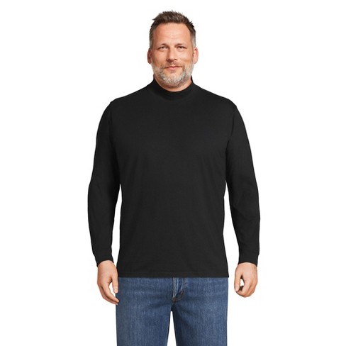 Lands' End Men's Big Super-t Mock Turtleneck - 4x Big - Black : Target