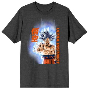 Dragon Ball Super Ultra Instinct Goku Adult Charcoal Heather Crew Neck Short Sleeve T-shirt - 1 of 4