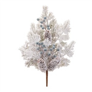 Flocked Pine Berry Spray (Set of 6) - 1 of 2