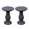 UPHA 16-Inch Round Side Table Set of 2 - Magnesium Oxide Roman Column End Table for Indoor & Outdoor Use,Dark Gray - 2 of 4
