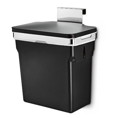 Simple Human Profile Bathroom Black Step Trash Can, 10l (2.6gal)