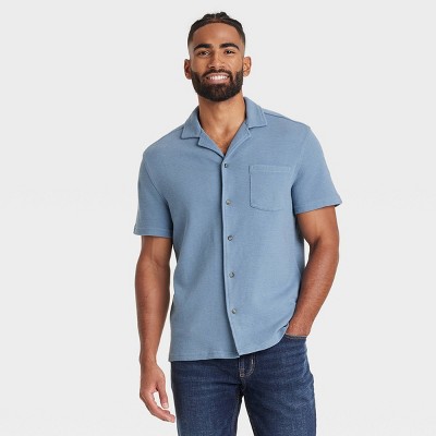 Men's Short Sleeve Knit Button-Down Shirt - Goodfellow & Co™