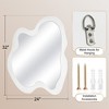Beautyolove Irregular Wood Framed Wall Mirror Wavy Asymmetrical Wall Mirror - 4 of 4