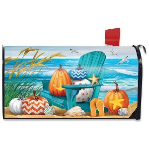 Fall At The Beach Magnetic Mailbox Cover Autumn Nautical Pumpkins Standard Briarwood Lane - 1 of 3